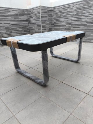 Mesa Centro Jardín Terraza Cristal Negra