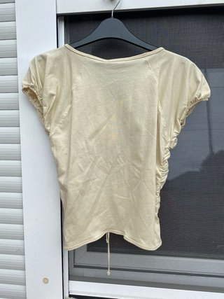 Top Zara fruncido con lazada beige Talla M