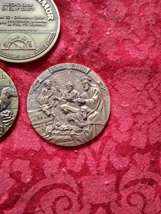 Lote 3 Medallas Bronce Lotería del Humor 2004