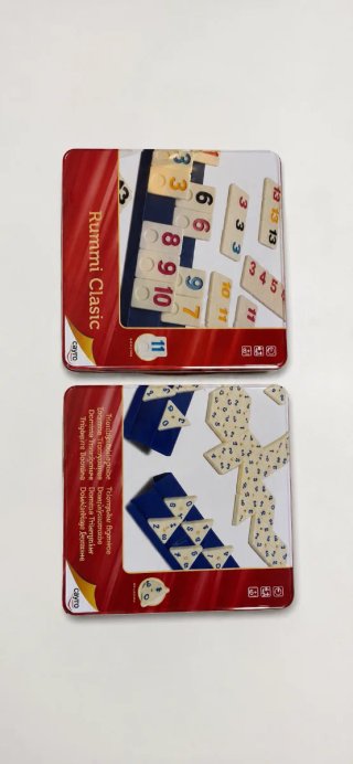Juego Rummi Clasic y Dominó Triangular