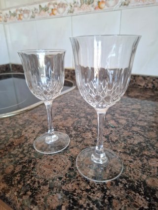 24 copas talladas cristal 2 tamaños
