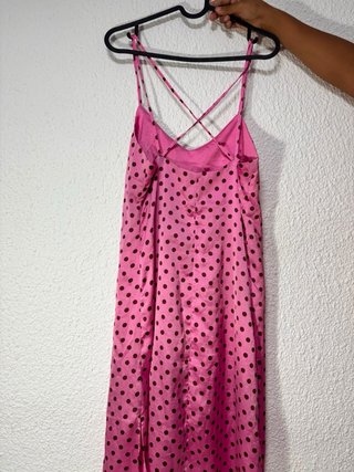 Vestido Mango MNG rosa lunares largo