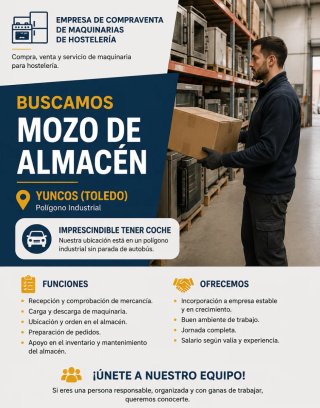 BUSCAMOS MOZO DE ALMACÉN!