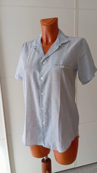 Camisa Vintage Rayas Azul y Blanco. Unisex.