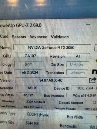 RTX 3050 6GB ASUS