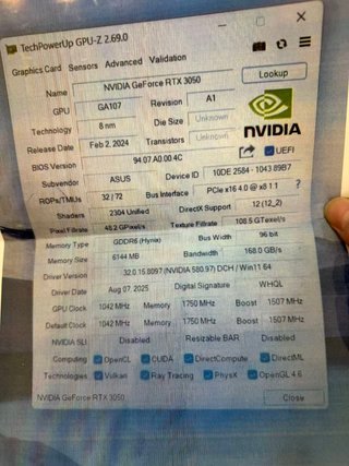 RTX 3050 6GB ASUS