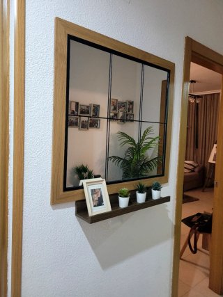 Espejo recibidor estilo ventana industrial