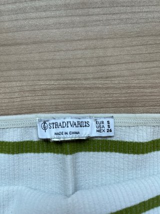 Top Stradivarius Rayas Verde Blanco
