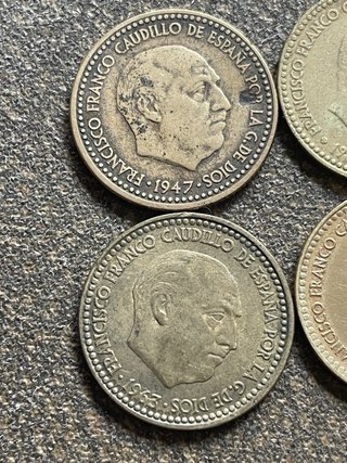 4 Monedas 1 Peseta Franco