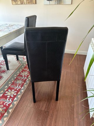 4 Sillas Comedor Polipiel Negra