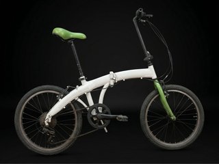 Bicicleta Plegable Blanca y Verde