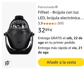 Compás Brújula de barco con luz LED