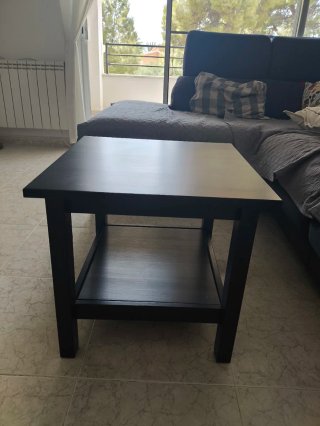 Mesa de centro negra para salón 55x55x50 alto