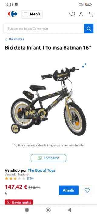 Bicicleta Infantil Toimsa Batman 16
