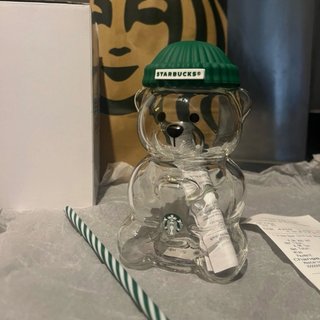 Vaso Oso Starbucks Verde Transparente