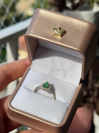 Anillo Plata compromiso Esmeralda Colombiana