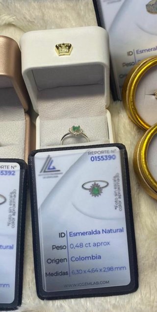 Anillo Plata compromiso Esmeralda Colombiana