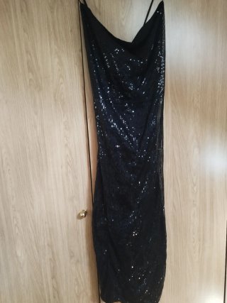 Vestido lentejuelas negro talla 40