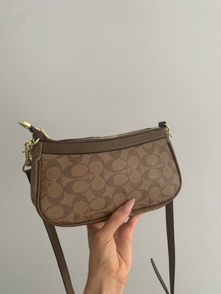Bolso Hombro Coach Marrón y Dorado