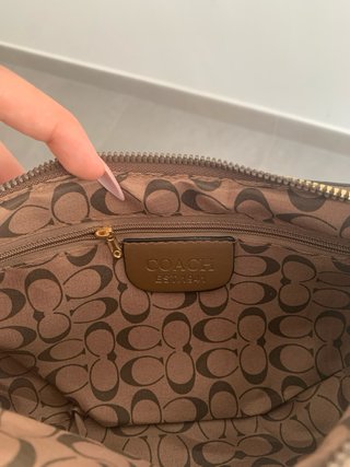 Bolso Hombro Coach Marrón y Dorado