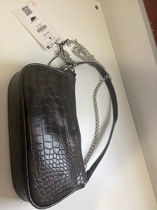 Bolso marrón efecto piel cocodrilo