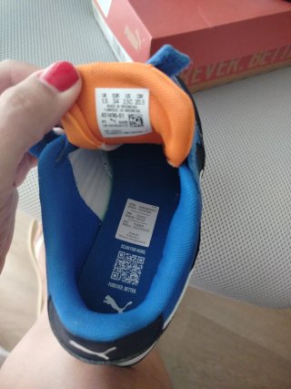 Zapatillas Puma Niños Azul Naranja Velcro t.34