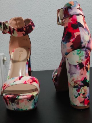 Sandalias Dream Pairs Florales Tacón Multicolor