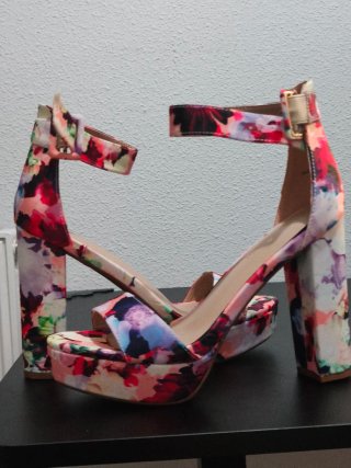 Sandalias Dream Pairs Florales Tacón Multicolor