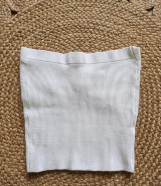 Top palabra de honor blanco nudo frontal Talla XS