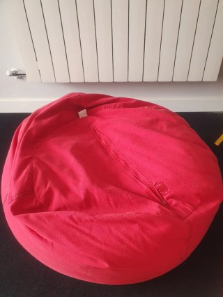 Puf de tela rojo 100% algodón