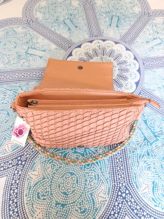 Bolso Caminatta rosa tejido