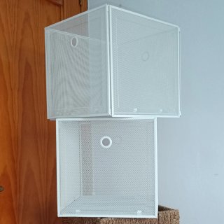 2 Cajas Blancas IKEA Dronjons Metálicas