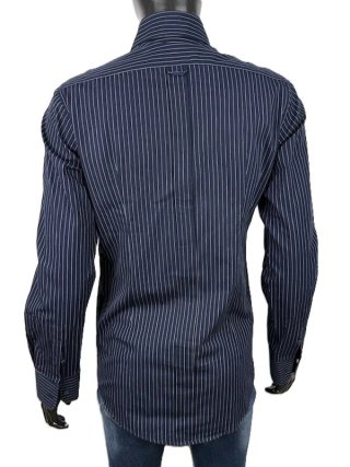 Dolce Gabbana Camicia Uomo 40 M\L Cotone Blu Righe