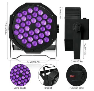 Foco LED UV Negro con Mando