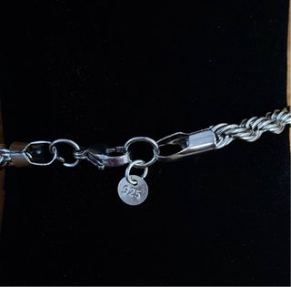 Pulsera Tipo Cuerda - Plata de Ley 925