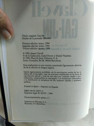 Libro Gai-Jin de James Clavell (Español)