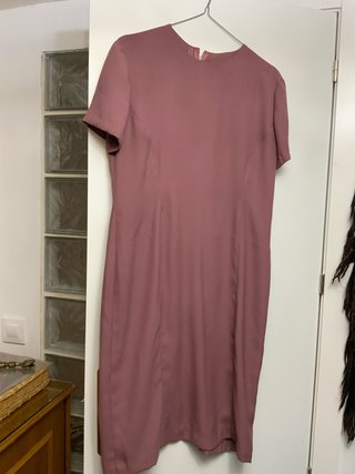Conjunto Vestido y Chaqueta Rosa Dorado