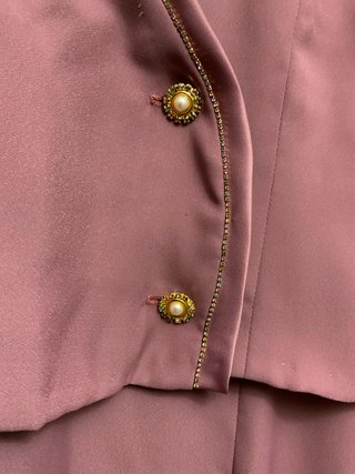 Conjunto Vestido y Chaqueta Rosa Dorado