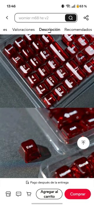 Teclas/keycaps Roja Zafiro HallEffect
