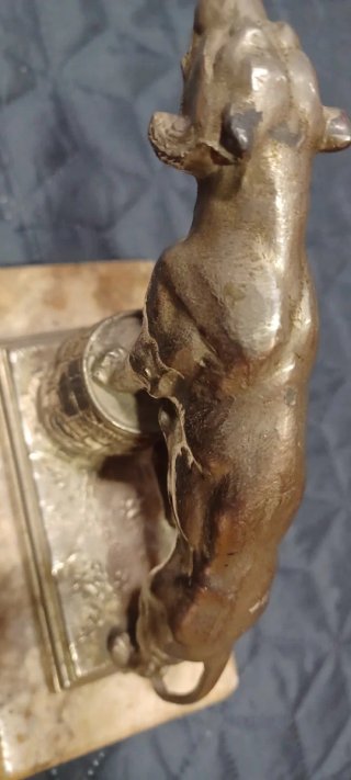 Lámpara Art Deco Pantera Barril Mármol