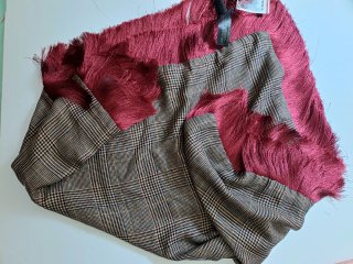 Fular/Bufanda Plaid Flecos Burdeos 80x90cm