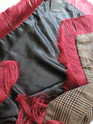 Fular/Bufanda Plaid Flecos Burdeos 80x90cm
