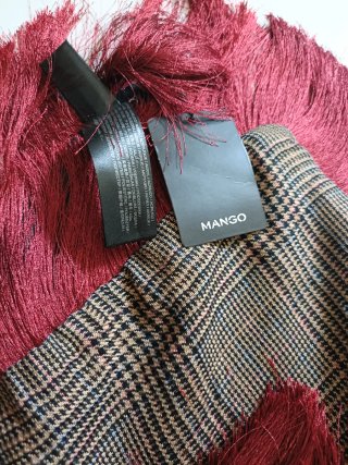 Fular/Bufanda Plaid Flecos Burdeos 80x90cm