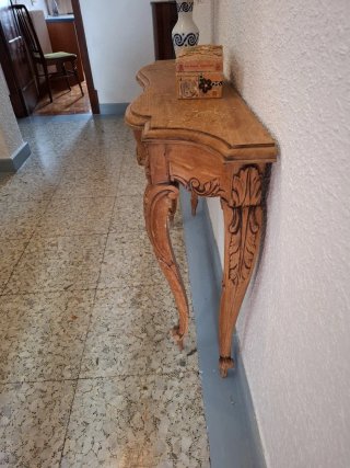 Consola de entrada con espejo madera de castaño