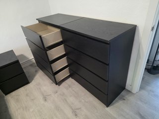 2 Cómodas MALM IKEA 4 cajones negro-marrón