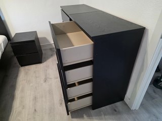 2 Cómodas MALM IKEA 4 cajones negro-marrón