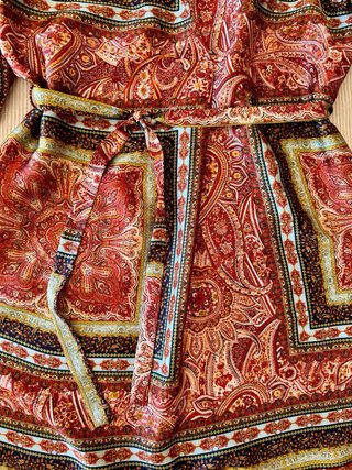 Vestido-Tunica Zara Estampado Paisley Burdeos