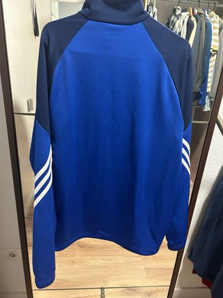 Sudadera Adidas media cremallera azul