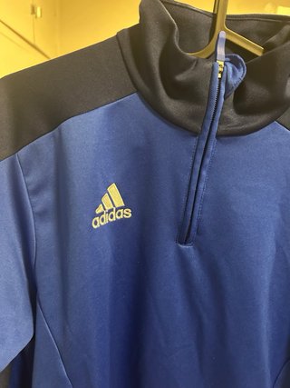 Sudadera Adidas media cremallera azul