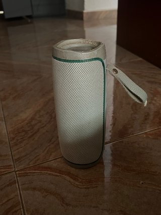 Altavoz potente beige y verde